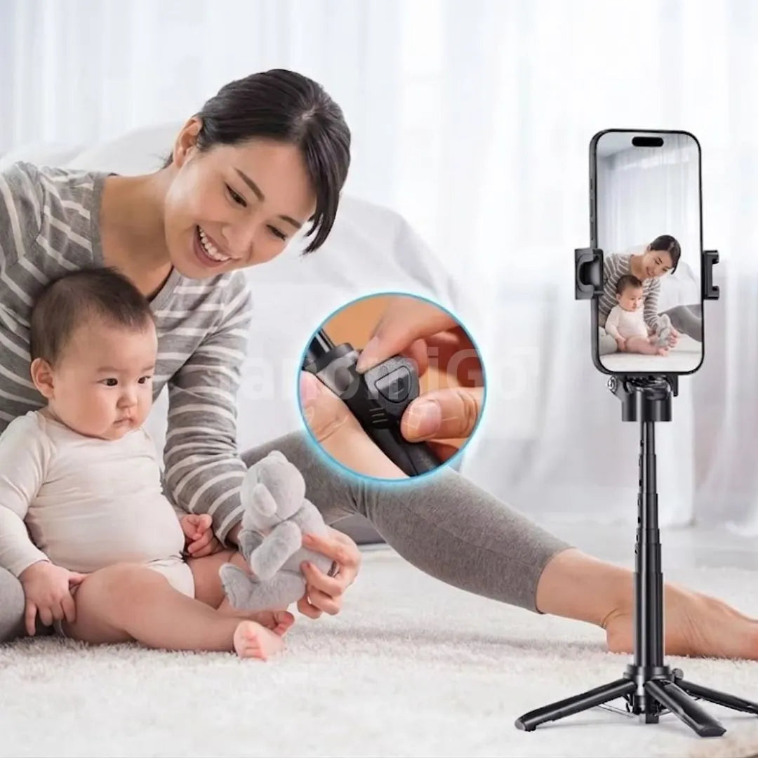 Bluetooth対応 折りたたみ式ミニセルフィースティック｜多機能スマホスタンド